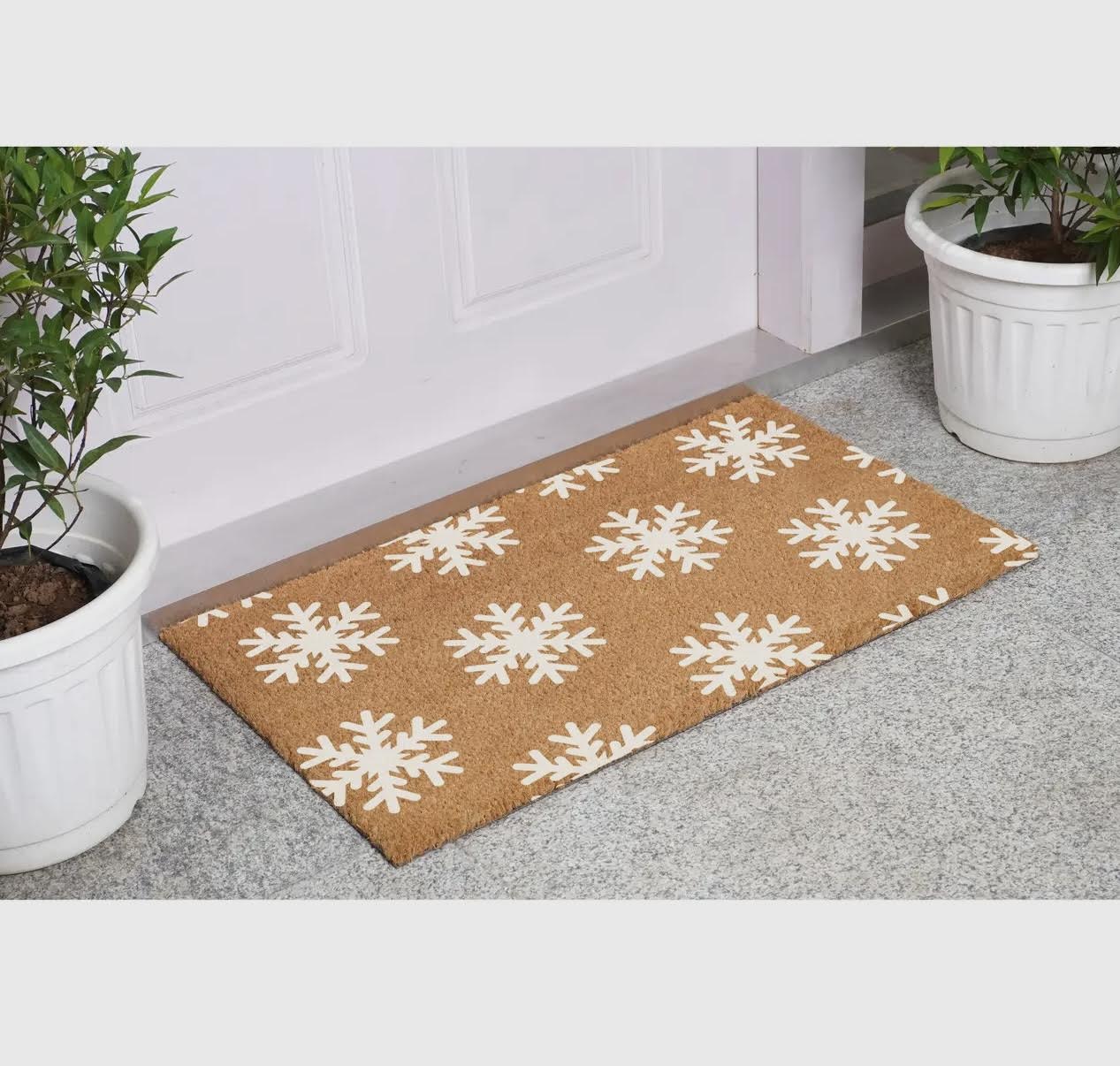 White Snowflake Doormat