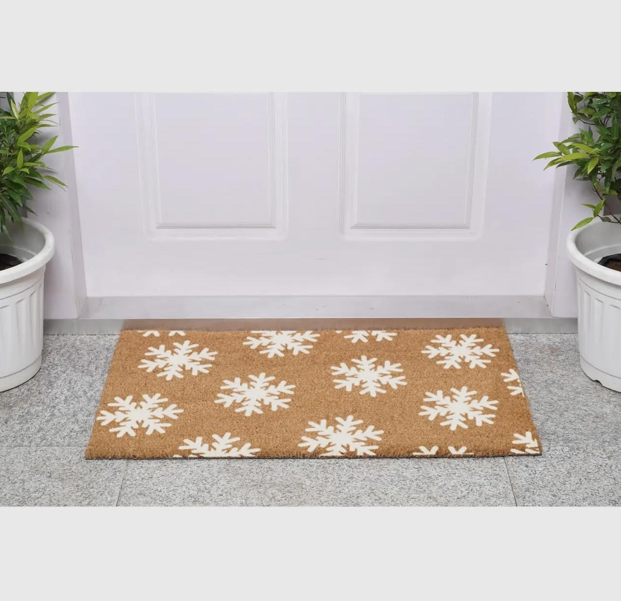 White Snowflake Doormat